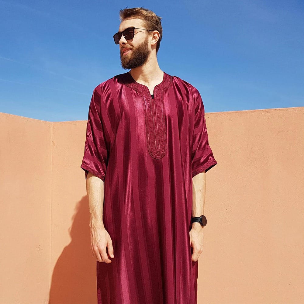 Islamic Men Clothes Arabic Embroidered Dress Jubba Thobe noor-al-hayat.myshopify.com